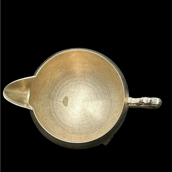 Vintage Silver Plate Sugar Pot & Creamer Pitcher Set Footed Jug Container Decor - Picture 3 of 7